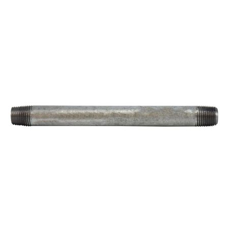 MIDLAND METAL Pipe Nipple, 1827 Nominal, NPT End Style, 9 Length, SCH 40 Schedule, 700 psi Pressure, 200 to 15 56014
